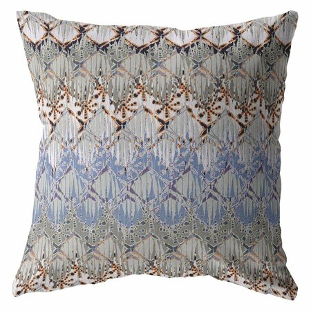 PALACEDESIGNS 26 in. Orange & Gray Hatch Indoor & Outdoor Throw Pillow PA3104237